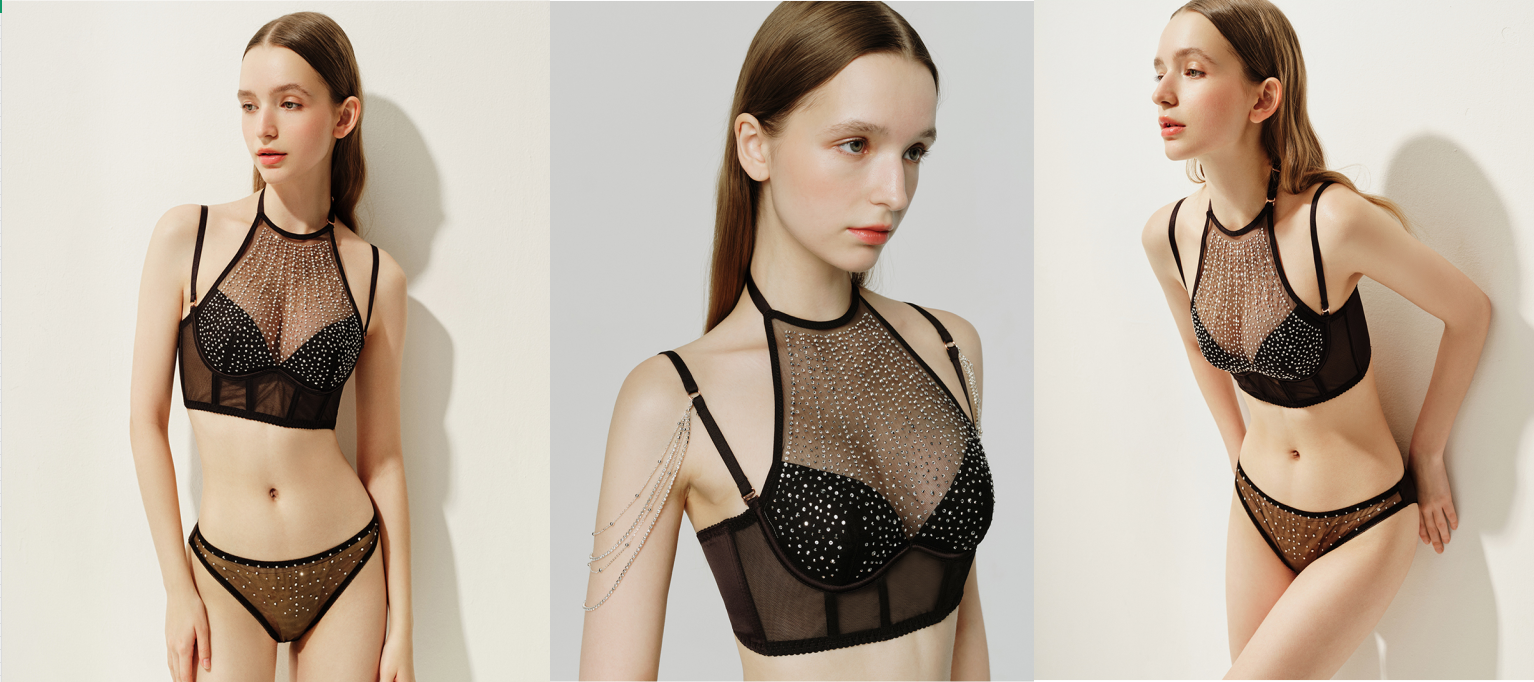 YT-YLS229# : Luxury sexy Bra + Panty | MOQ / MCQ : 1000pcs/styles / color | Sample lead time : 1-1.5week | Production Lead time : 5-6 Weeks